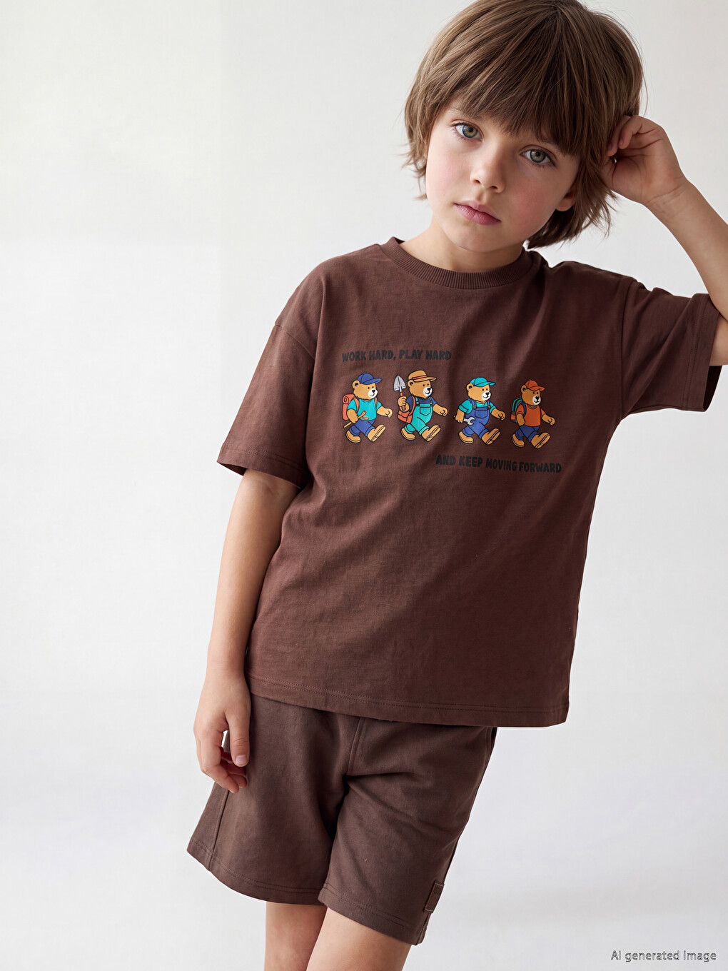 Crew Neck Printed Boys' T-shirt-1