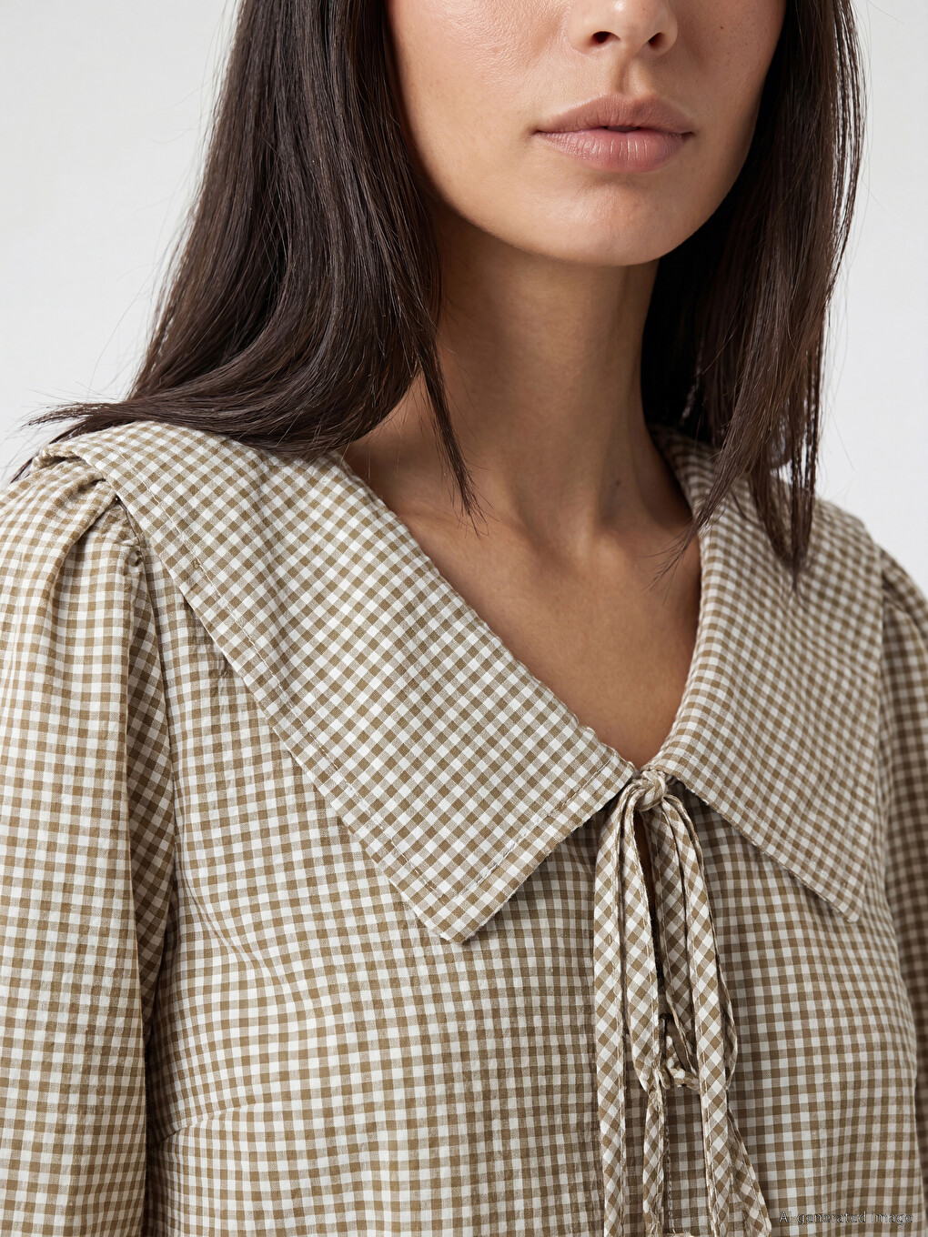 Peter Pan Collar Plaid Blouse-2