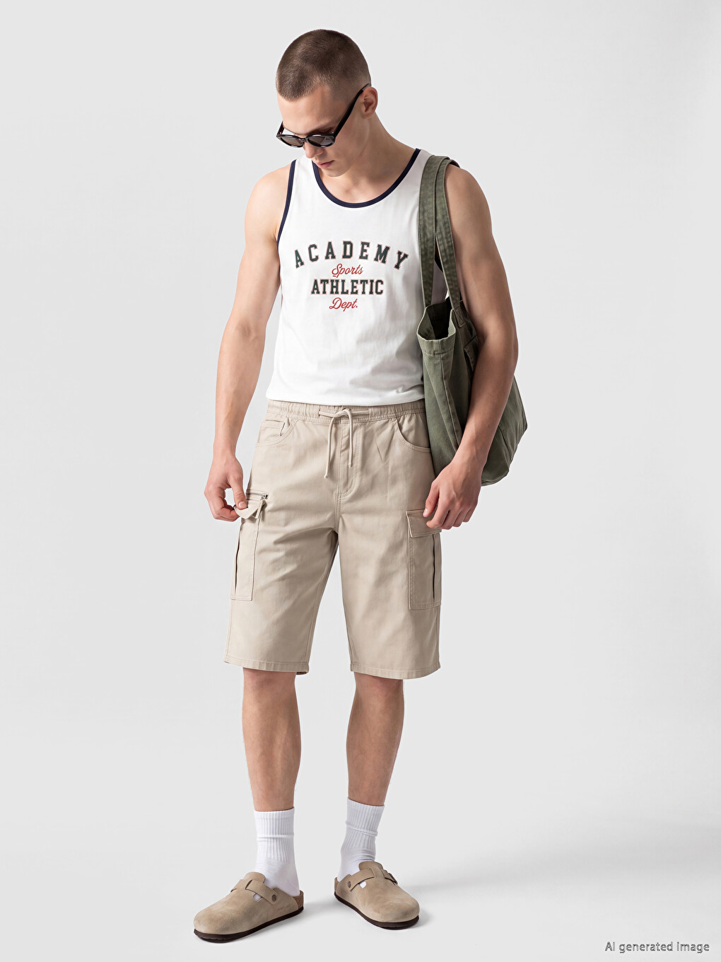 Crew Neck Printed Men's Sleeveless T-shirt-1
