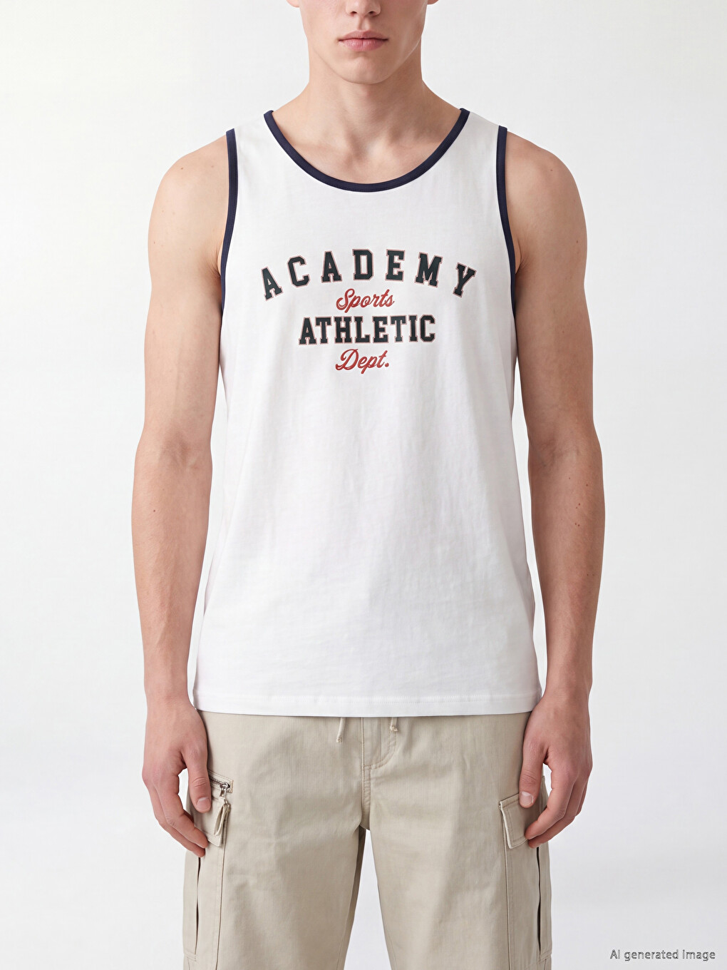 Crew Neck Printed Men's Sleeveless T-shirt-2
