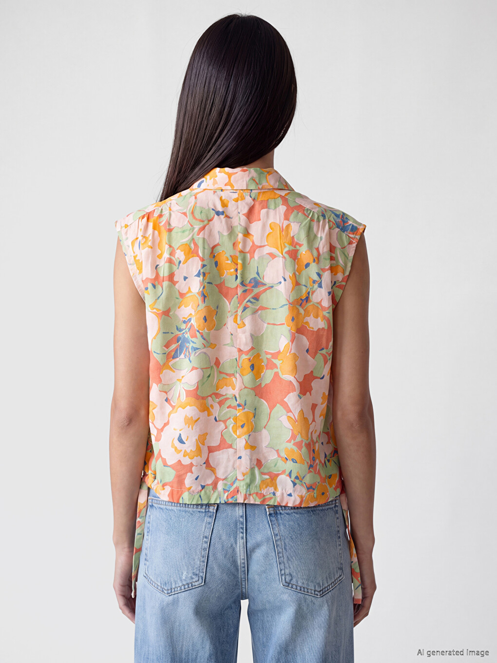Floral Ruched Women's Shirt-3