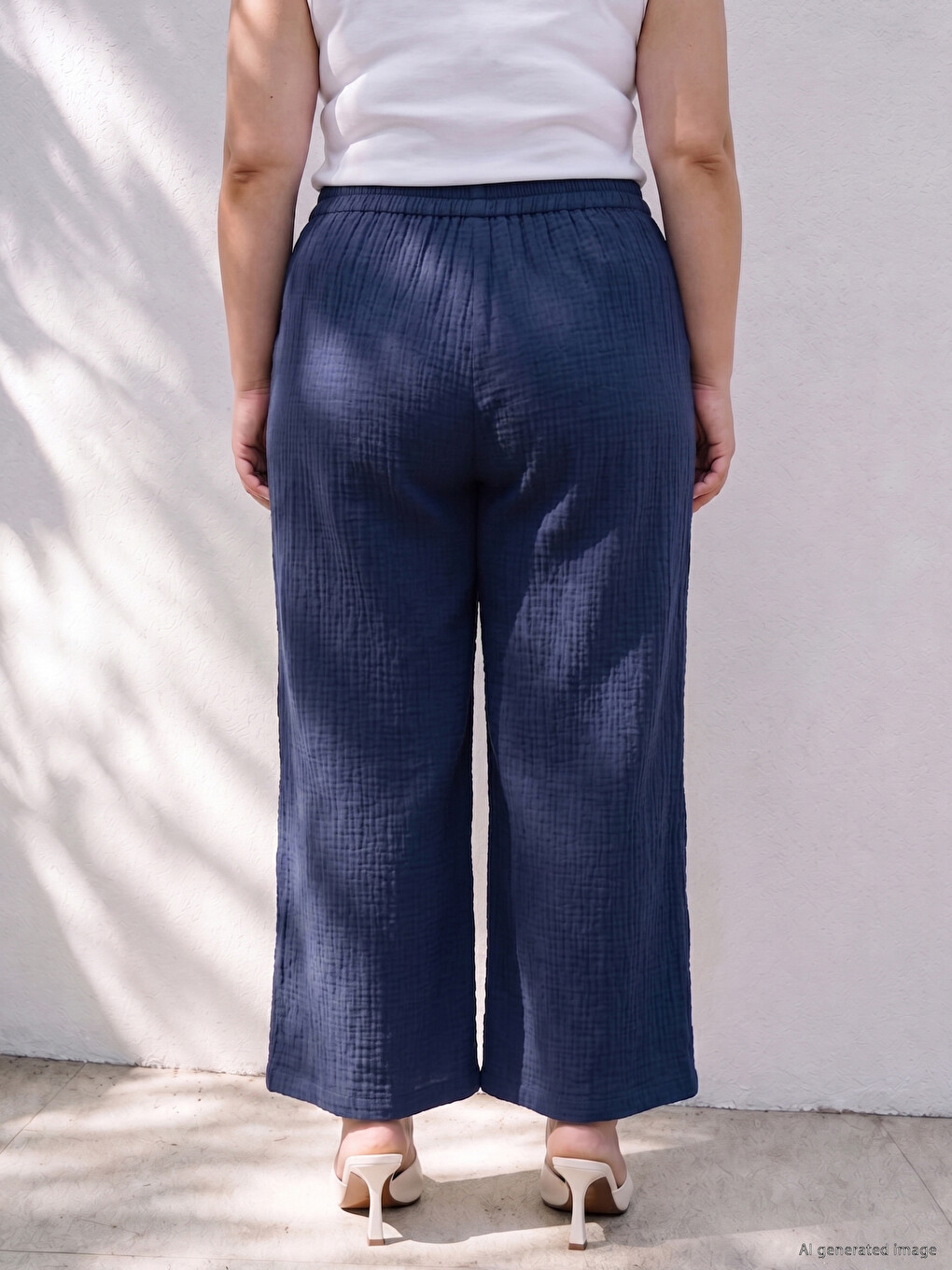Plus Size Women's Muslin Trousers-3