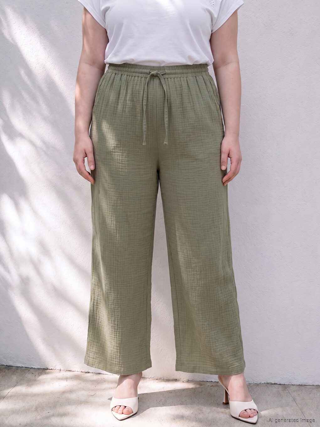 Plus Size Women's Muslin Trousers
