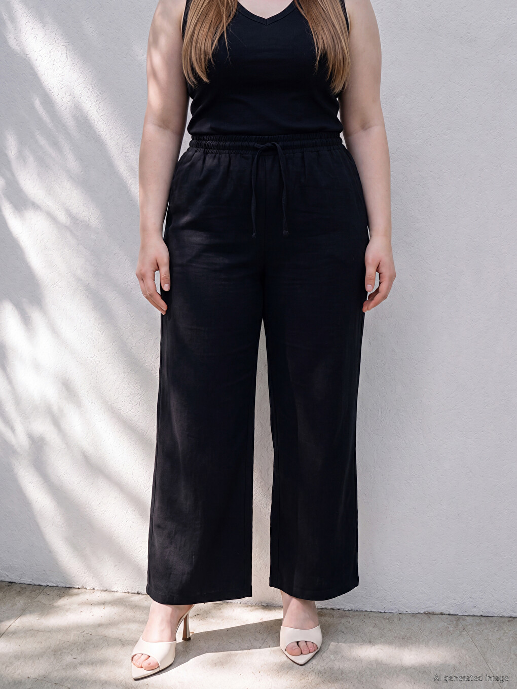 Plus Size Women's Muslin Trousers-1