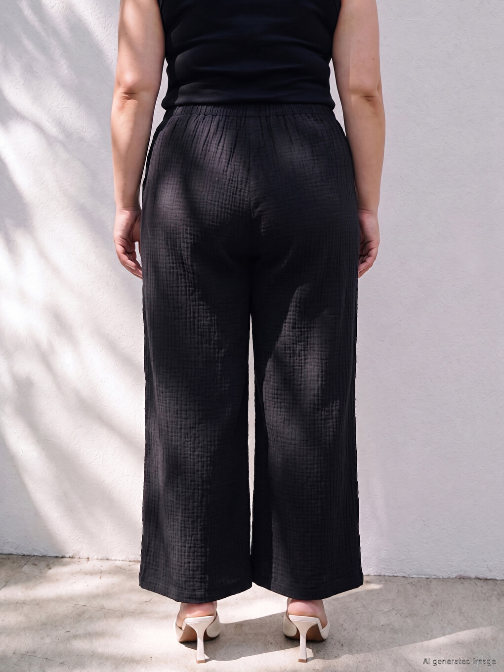 Plus Size Women's Muslin Trousers-2