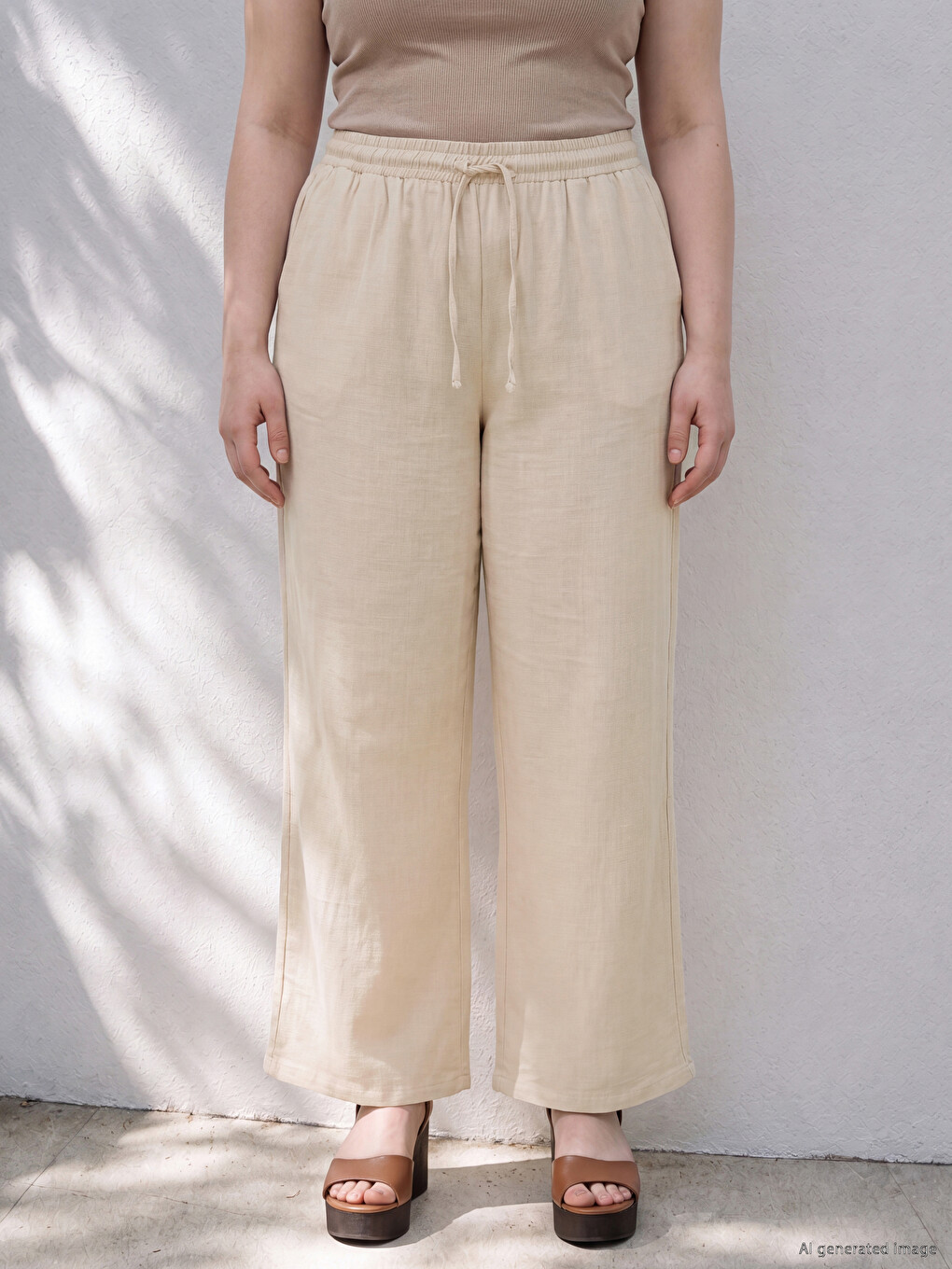 Plus Size Women's Muslin Trousers-1