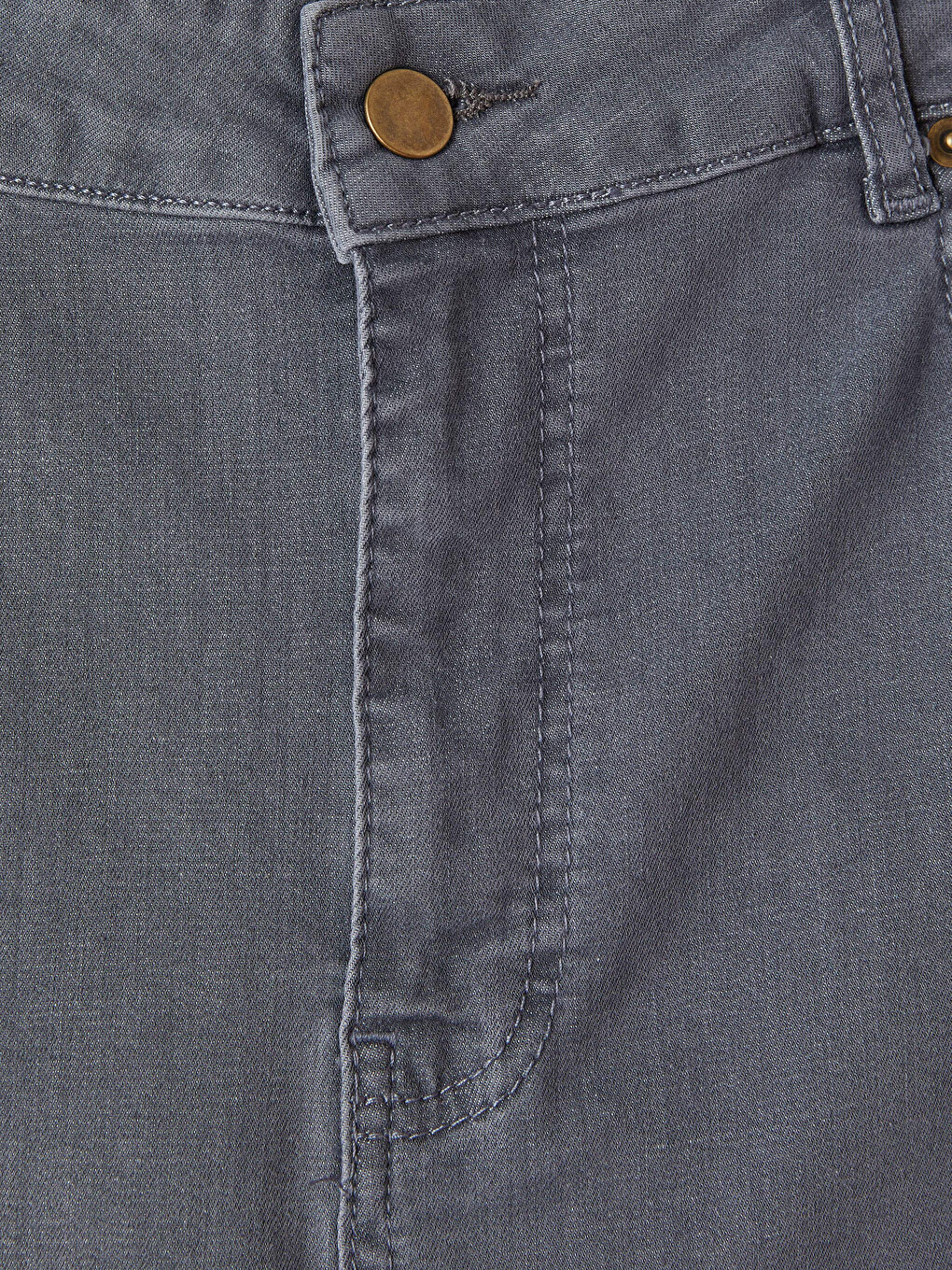 Gri Büyük Beden Slim Mom Kadın Jean Pantolon-1