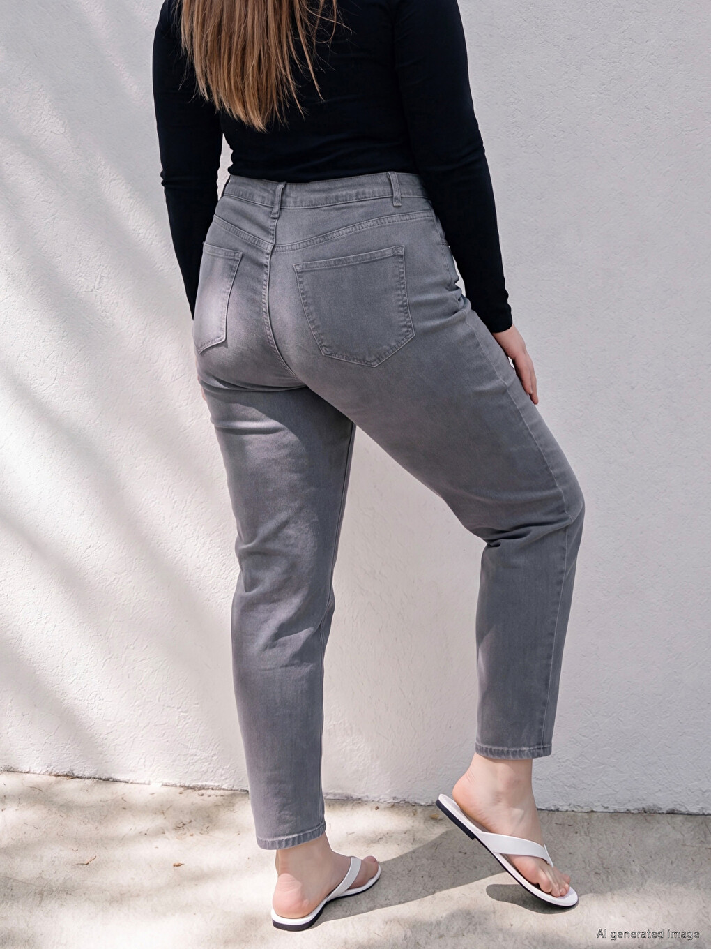 Plus Size Slim Mom Women's Jeans-3
