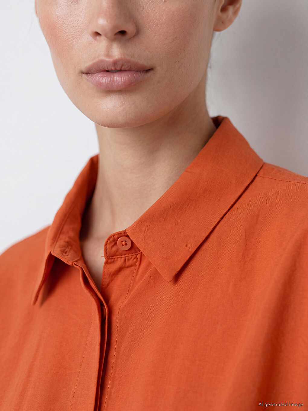 Ruched Oversize Modal Blended Women's Shirt-2