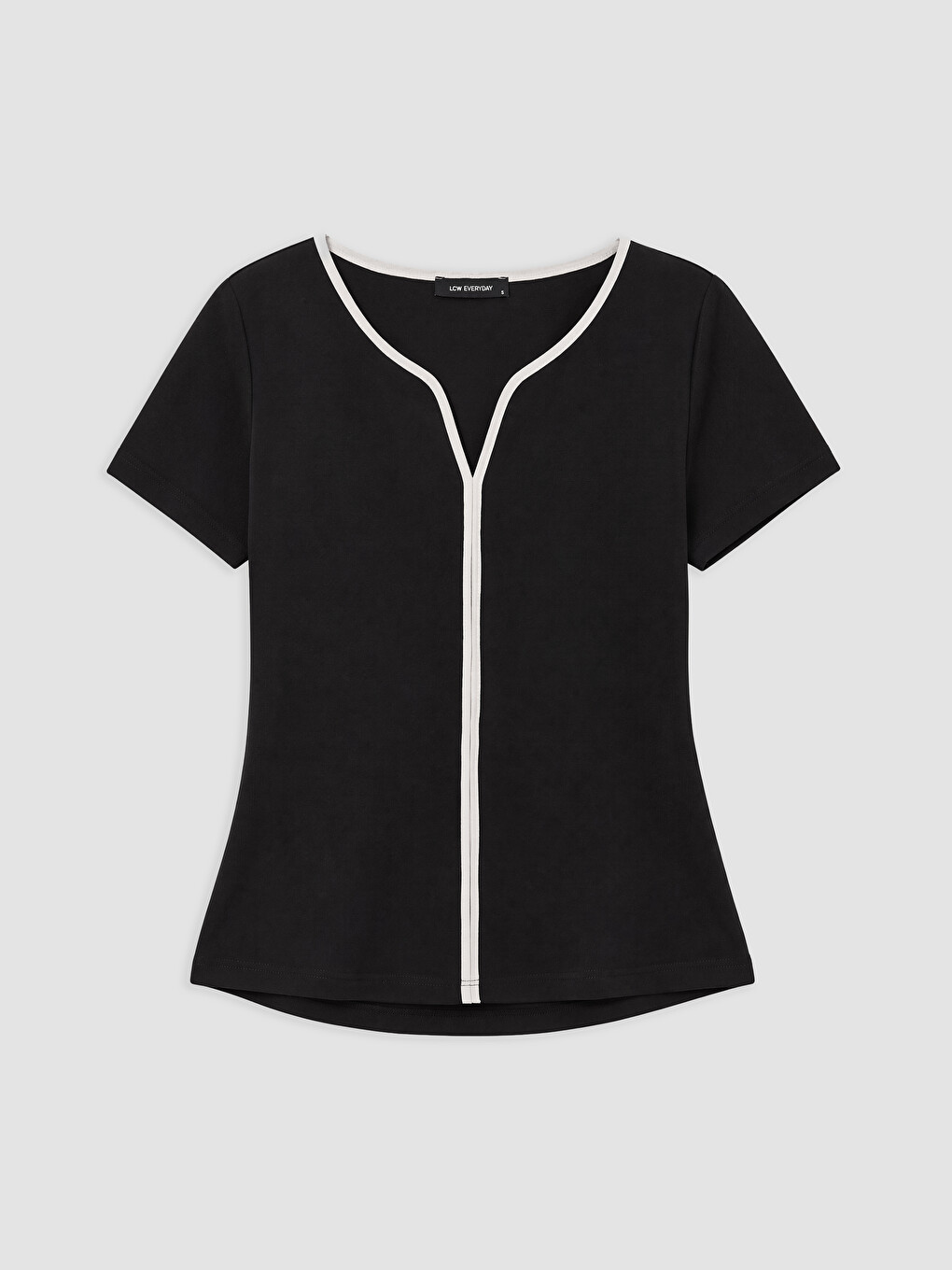 Siyah Kaçık Yaka Peplum Bluz