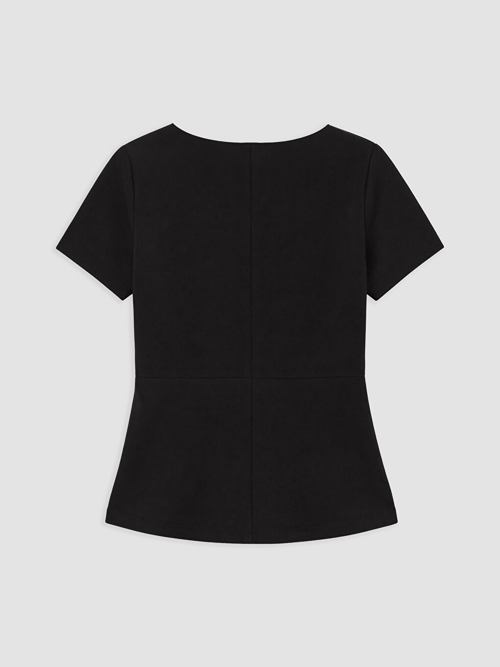 Siyah Kaçık Yaka Peplum Bluz-1