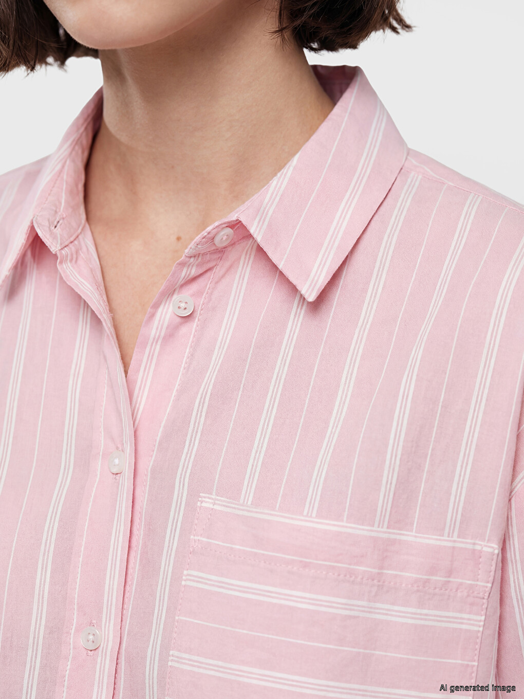Striped Oversize Women's Shirt Tunic-2
