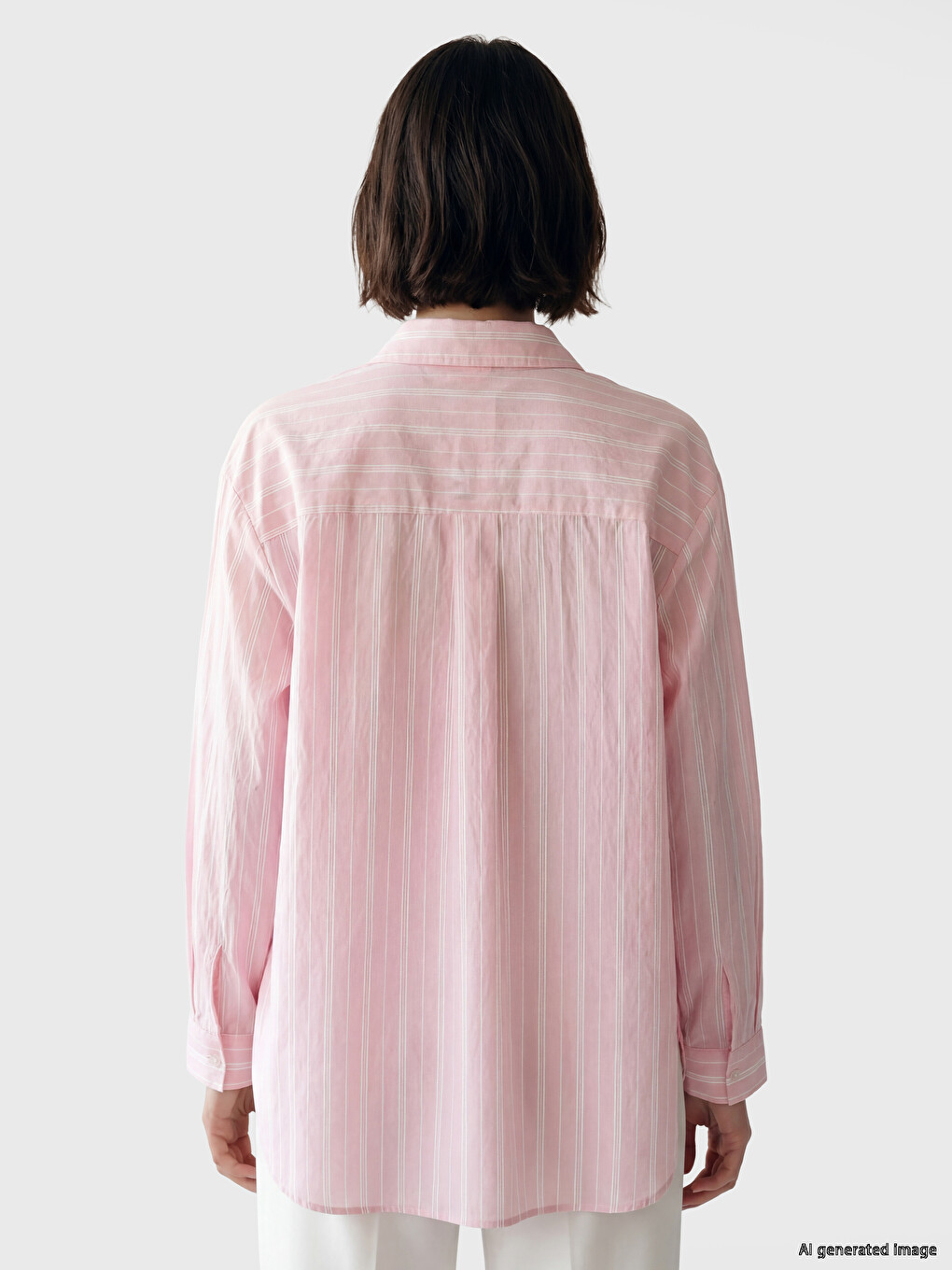 Striped Oversize Women's Shirt Tunic-3