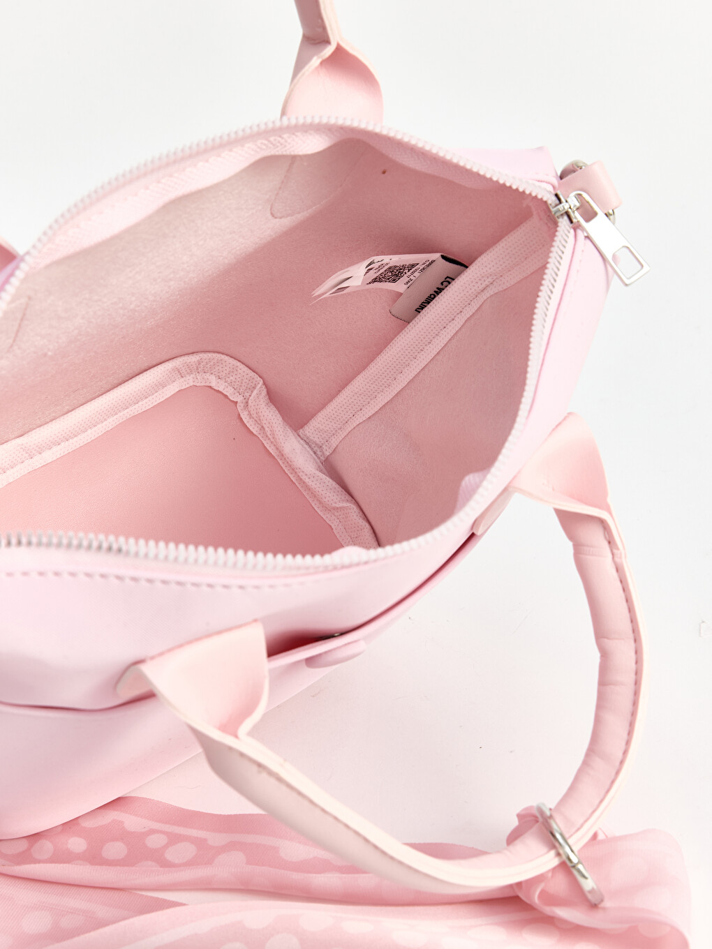 Pembe Fular Aksesuarlı Kız Çocuk El Ve Omuz Çantası-3