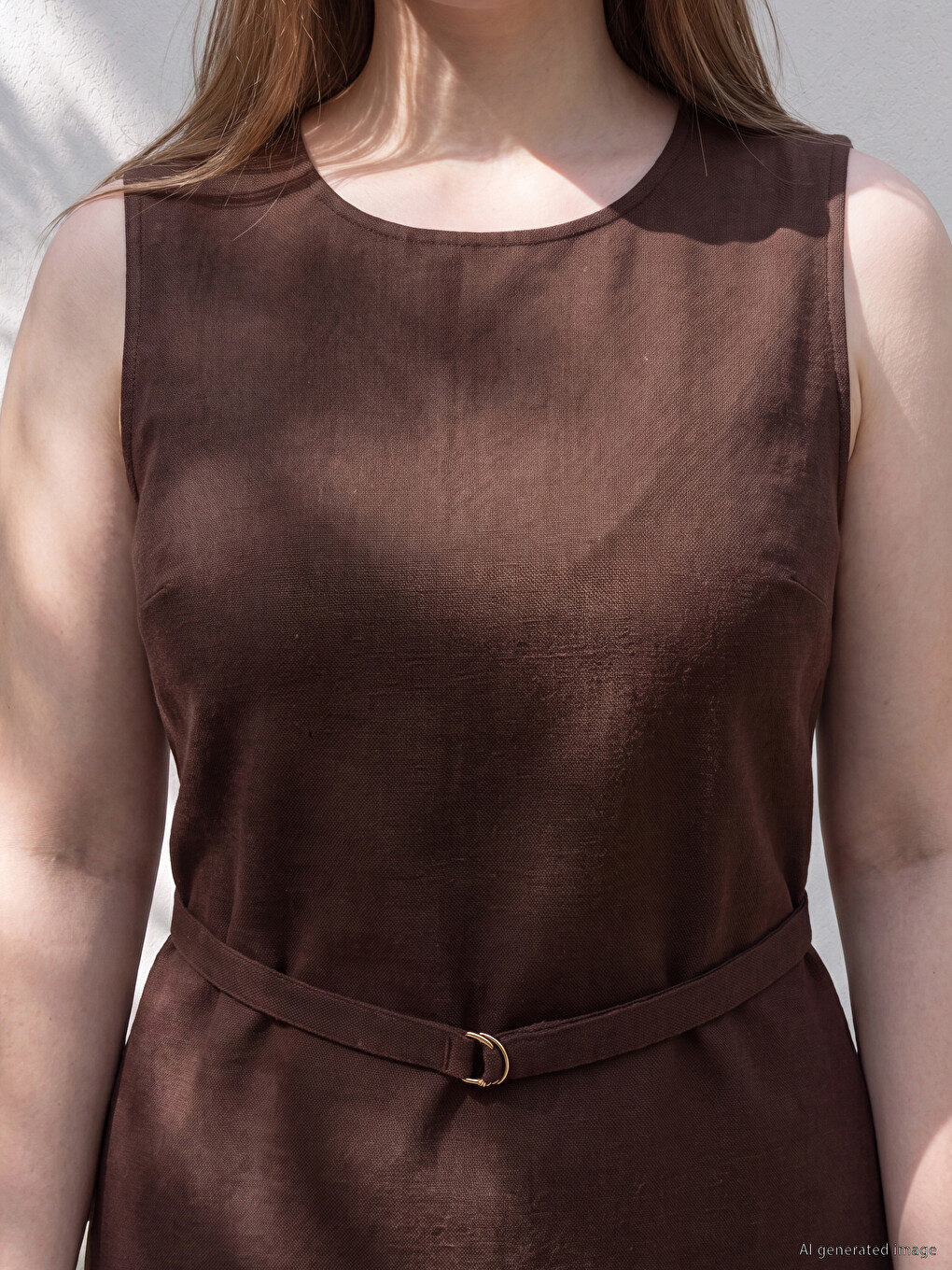 Crew Neck Belted Dress-1