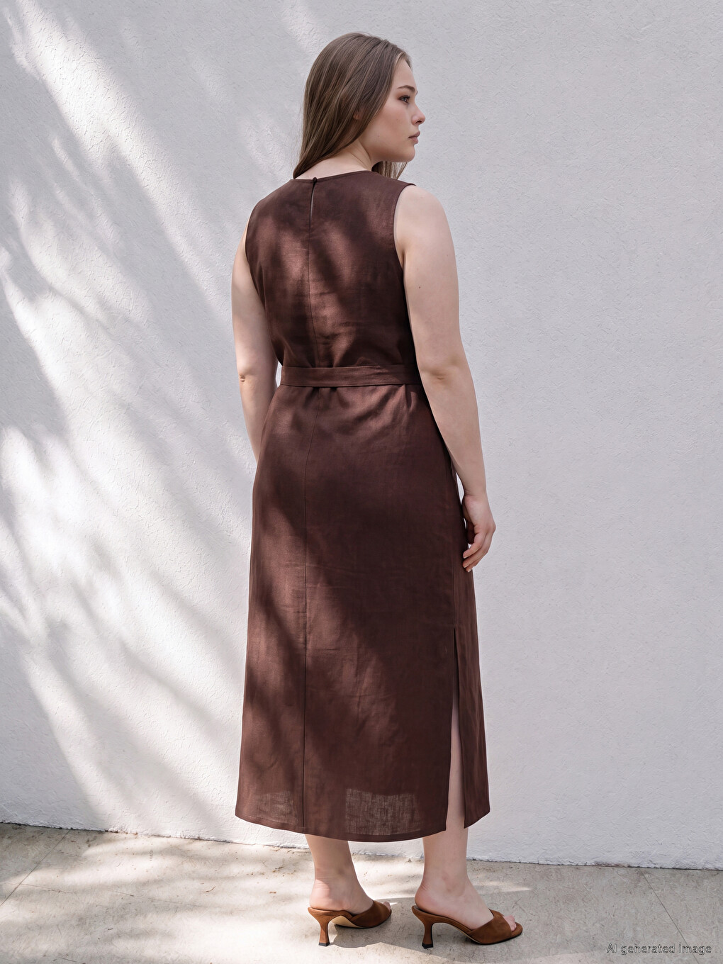 Crew Neck Belted Dress-2