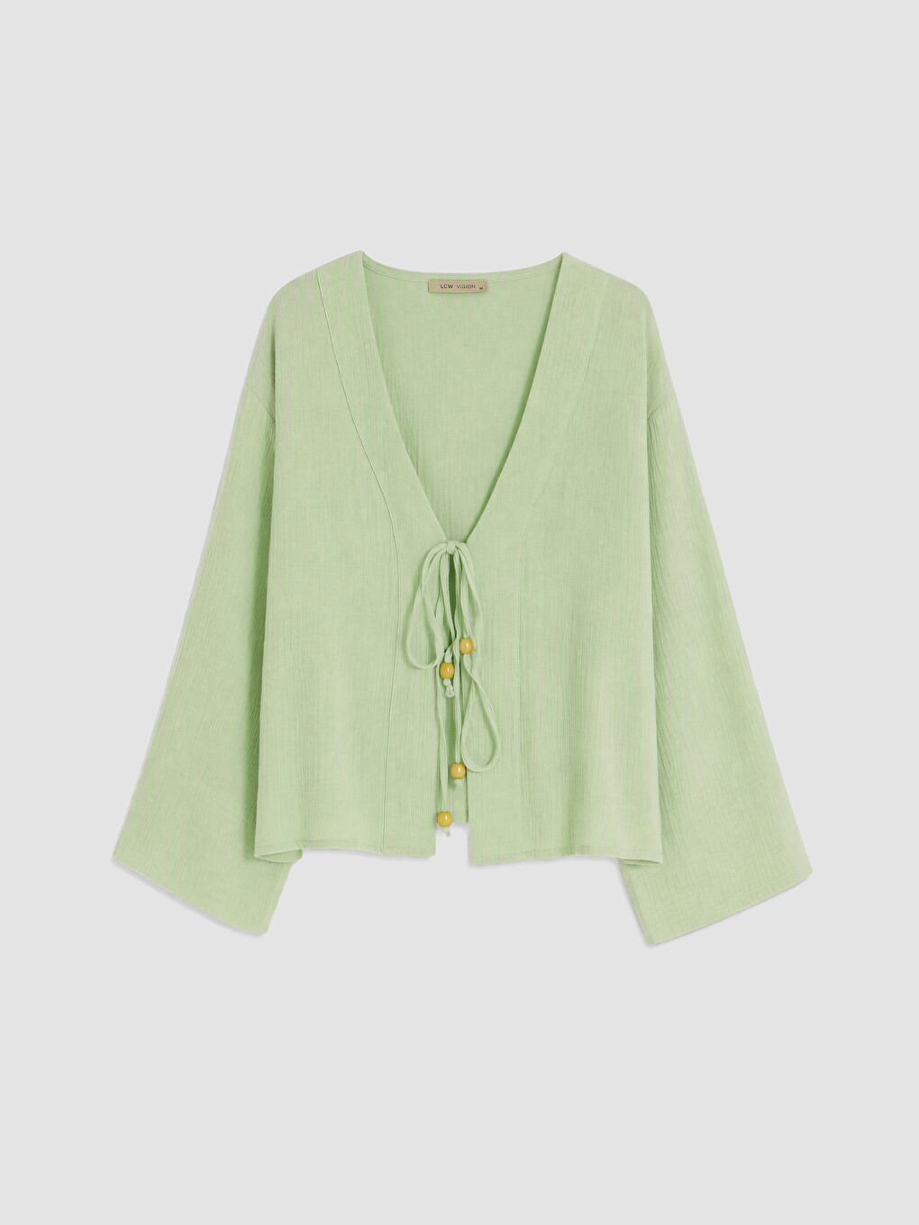V Neck Lace-up Women's Kimono-4