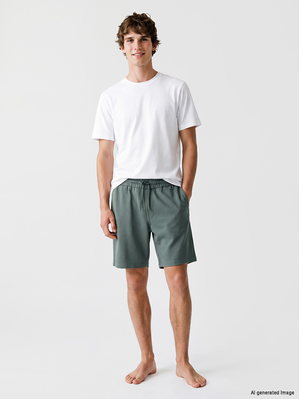 Yeşil Regular Fit Erkek Şort-1