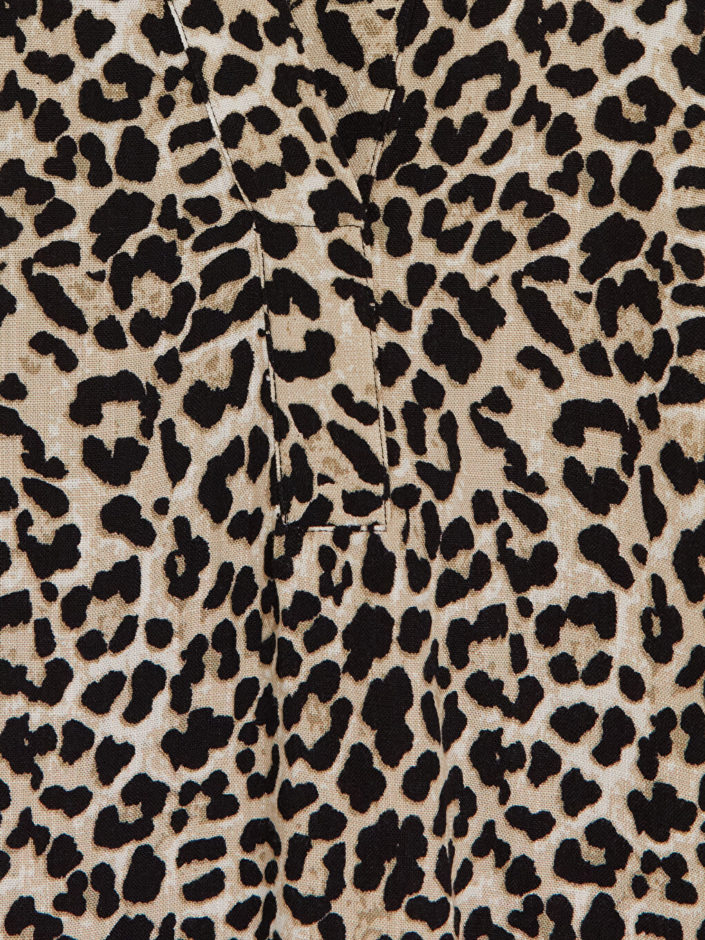 Kahverengi Gömlek Yaka Leopar Desenli Bluz-2