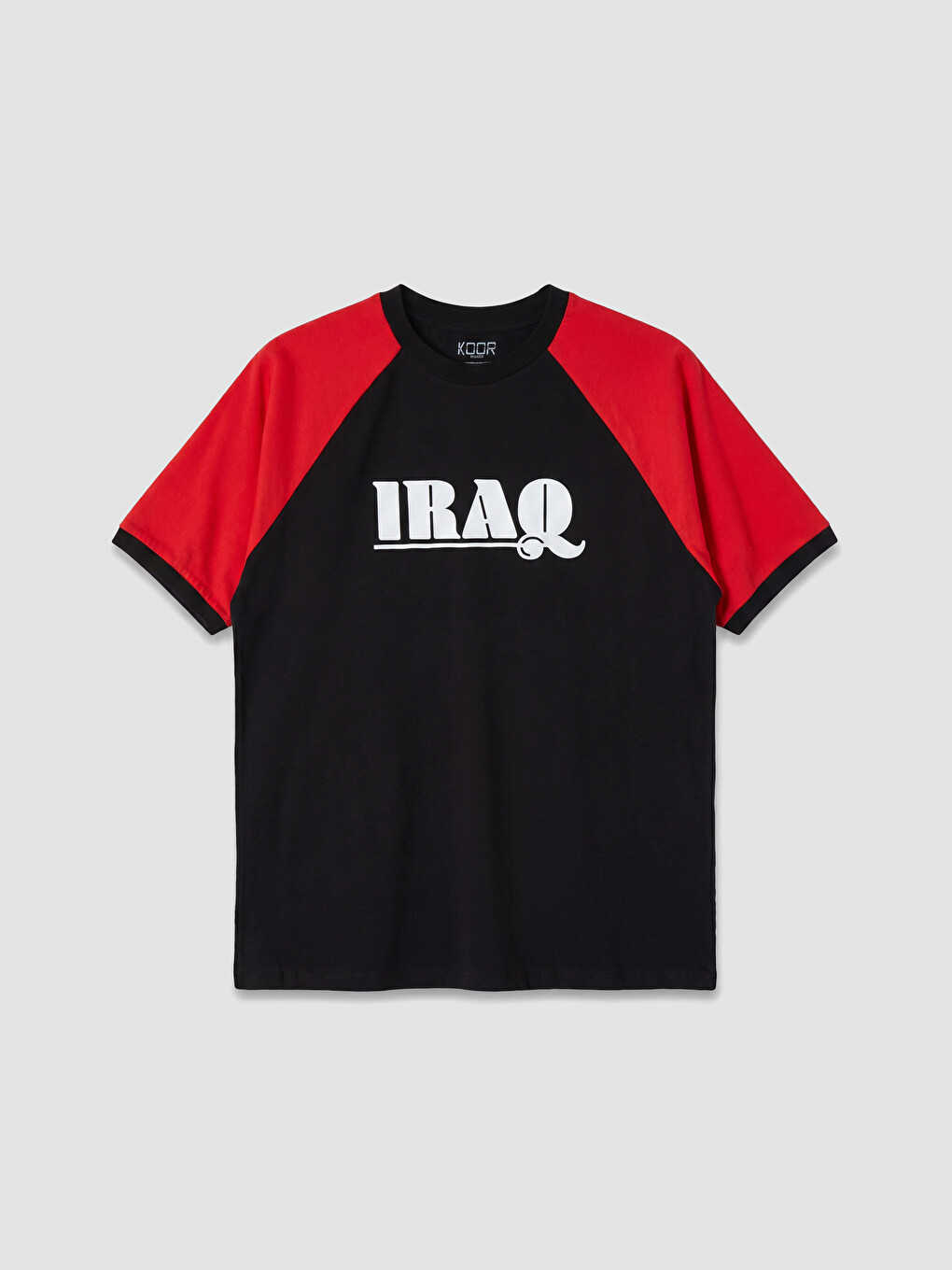 Siyah Irak Baskılı %100 Pamuklu Kadın Spor Tişört