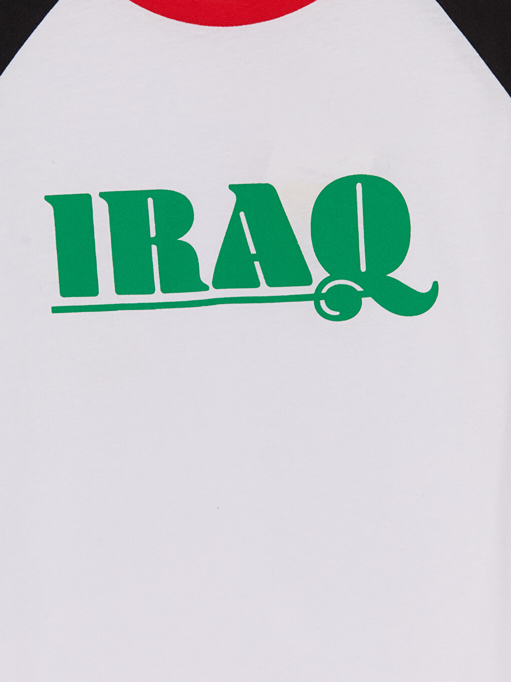 Beyaz Bisiklet Yaka Iraq Baskılı Kadın Spor Tişört-1