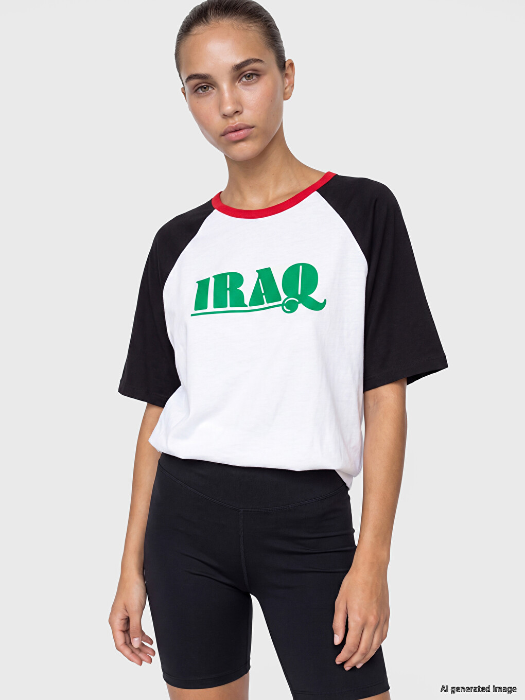 Crew Neck Iraq Printed Women's Sport T-shirt