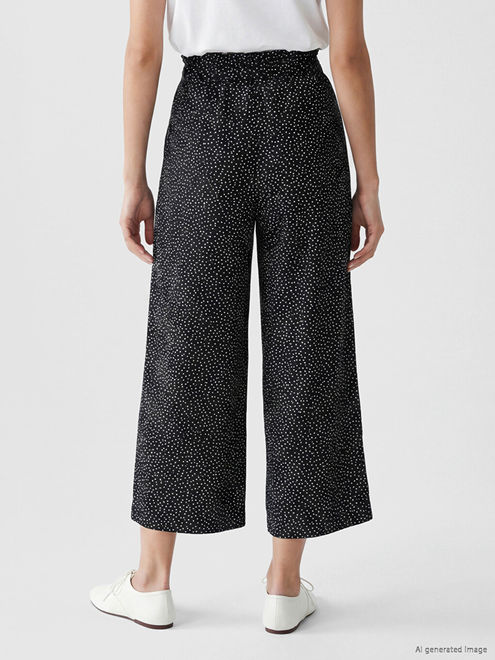 Elastic Waist Polka Dot Women's Trousers-2
