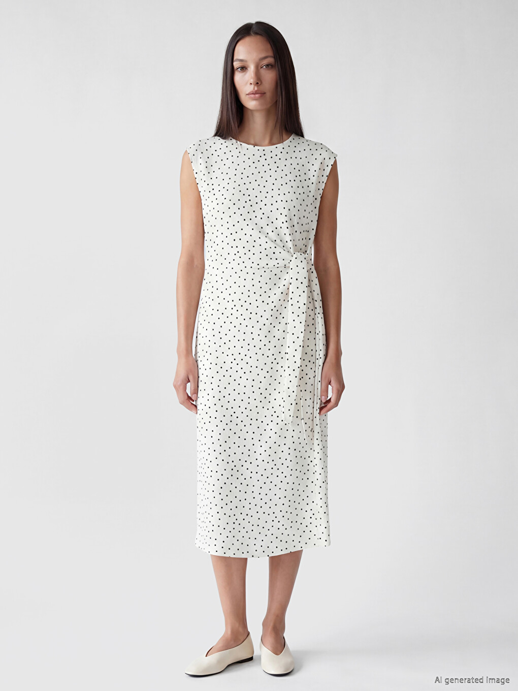 Polka Dot Fitted Waist Dress