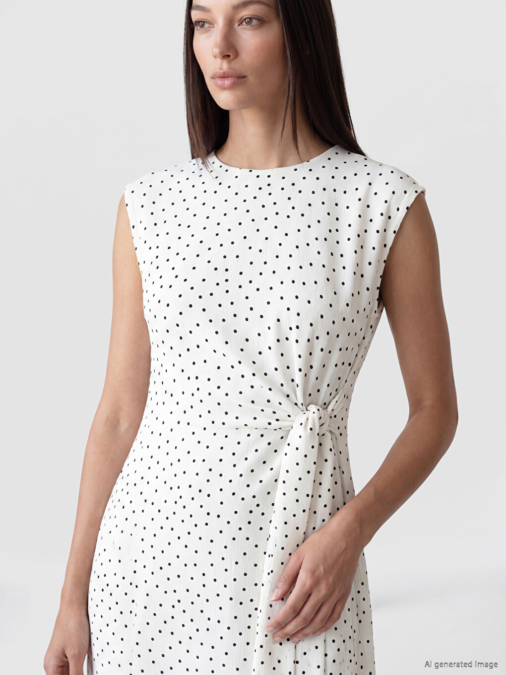 Polka Dot Fitted Waist Dress-1