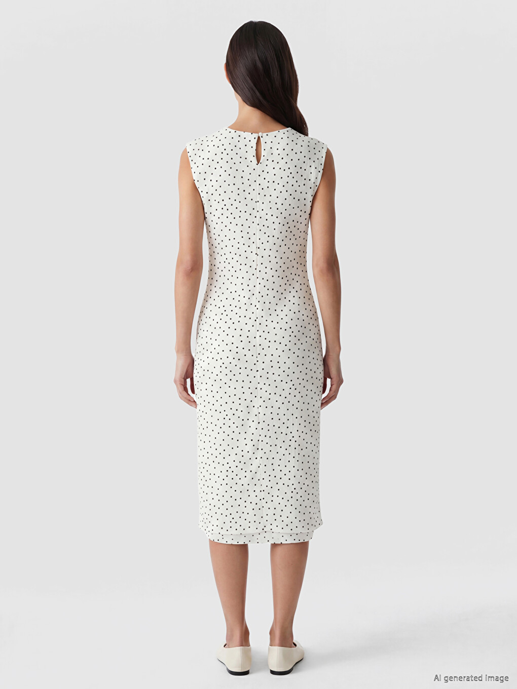 Polka Dot Fitted Waist Dress-3