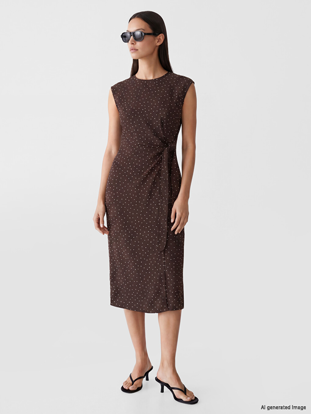 Polka Dot Fitted Waist Dress-1