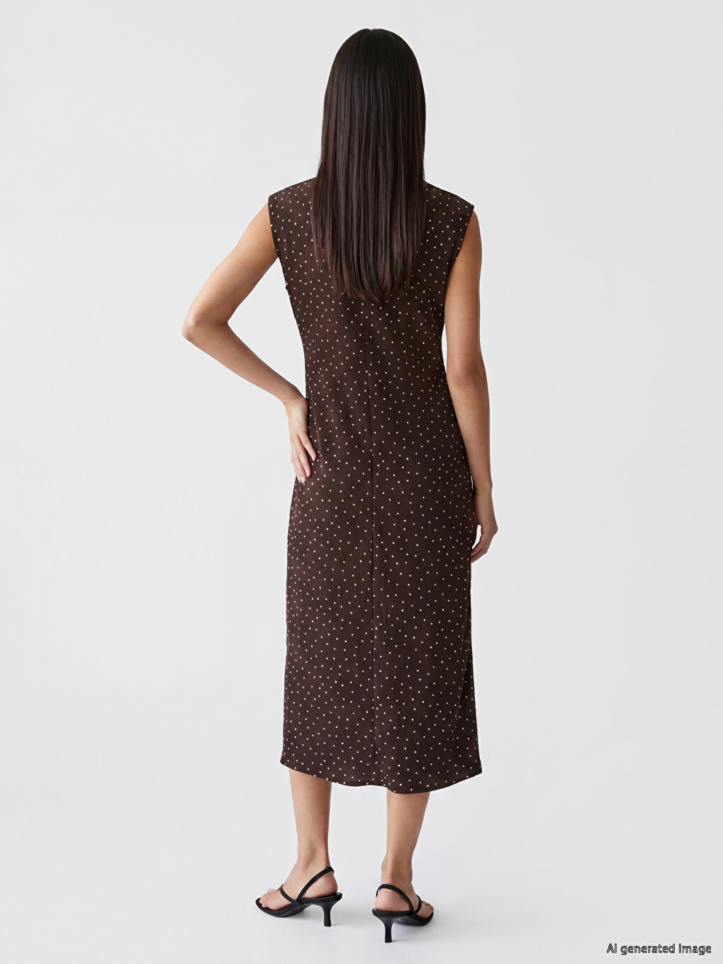 Polka Dot Fitted Waist Dress-2
