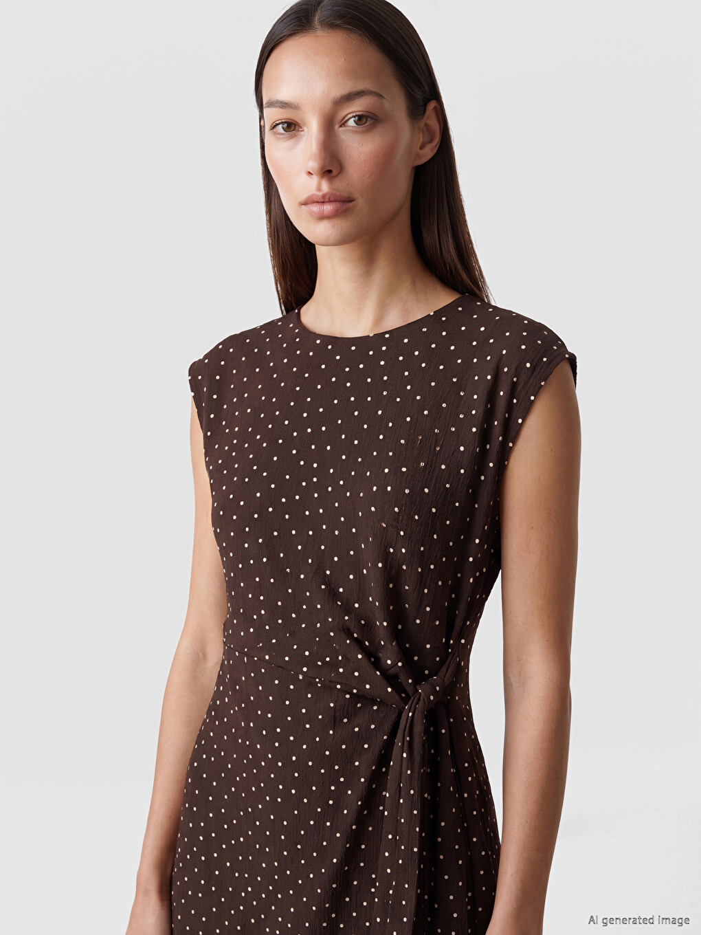 Polka Dot Fitted Waist Dress-1