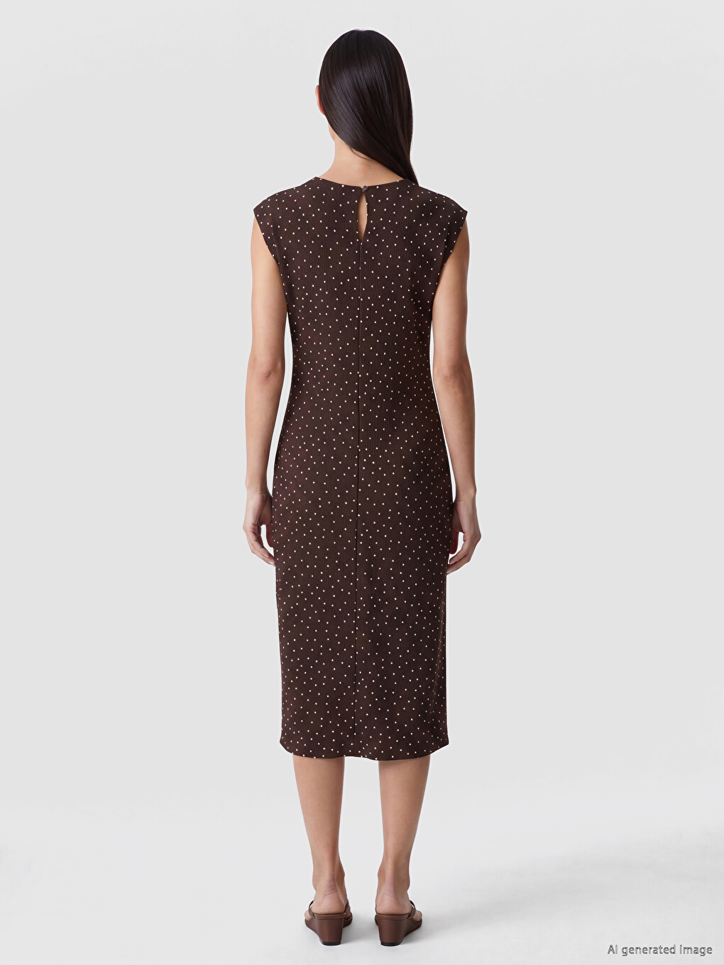 Polka Dot Fitted Waist Dress-3