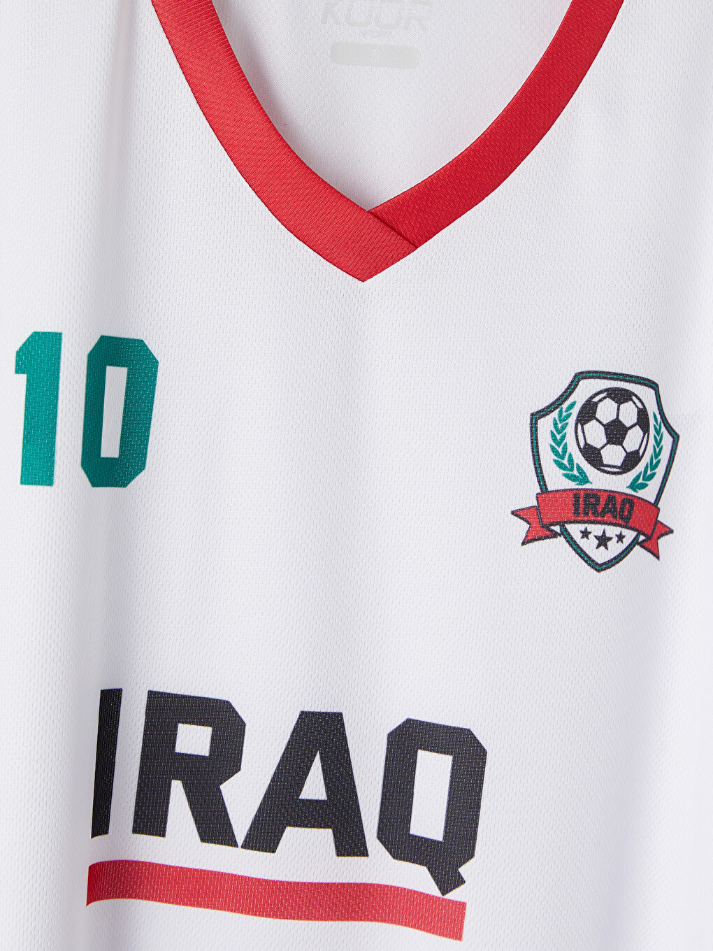 Beyaz Irak Baskılı Oversize Kadın Spor Tişört-1