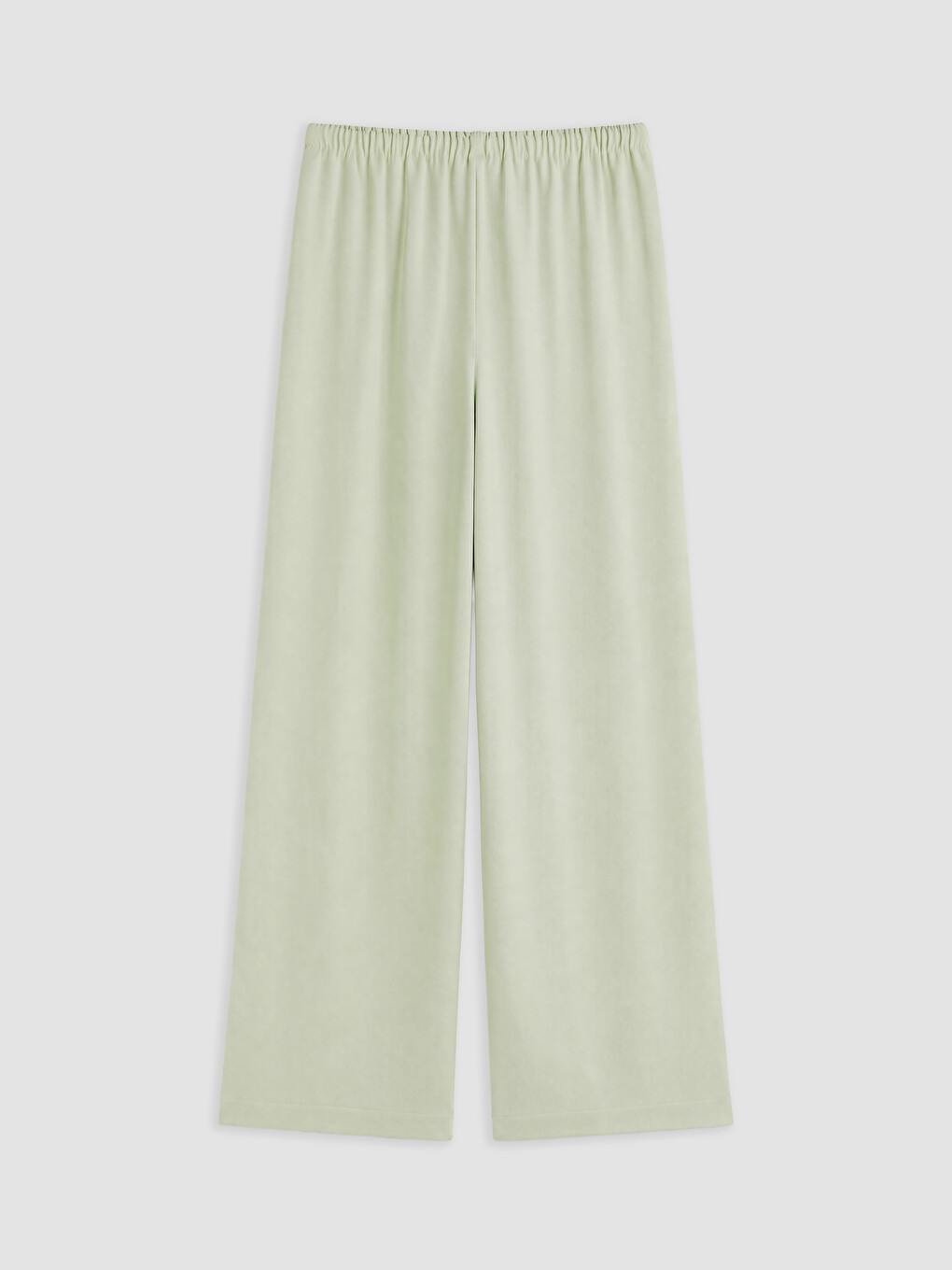 Yeşil Beli Lastikli Geniş Paça Kadın Pantolon-1