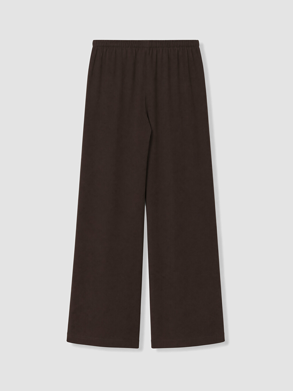 Kahverengi Beli Lastikli Geniş Paça Kadın Pantolon-2