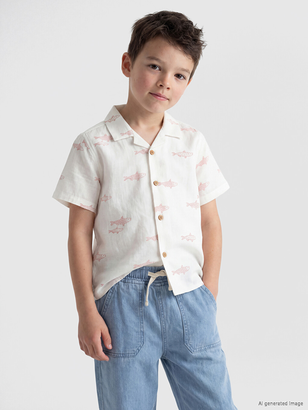 Printed Poplin Boys' Shirt