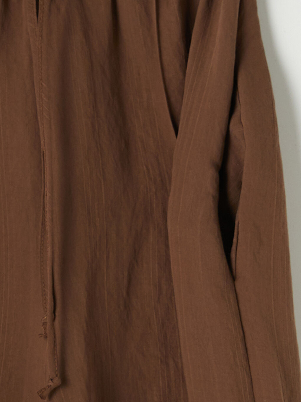 Kahverengi Beli Lastikli Modal Karışımlı Kadın Pantolon-3