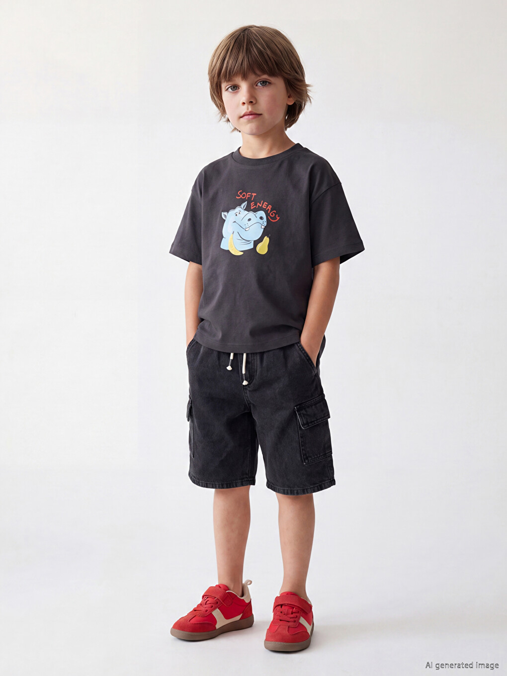 Crew Neck Printed Boys' T-shirt
