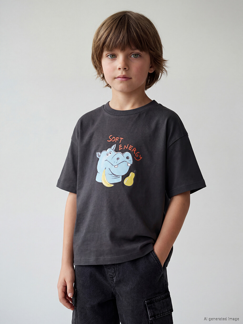 Crew Neck Printed Boys' T-shirt-1