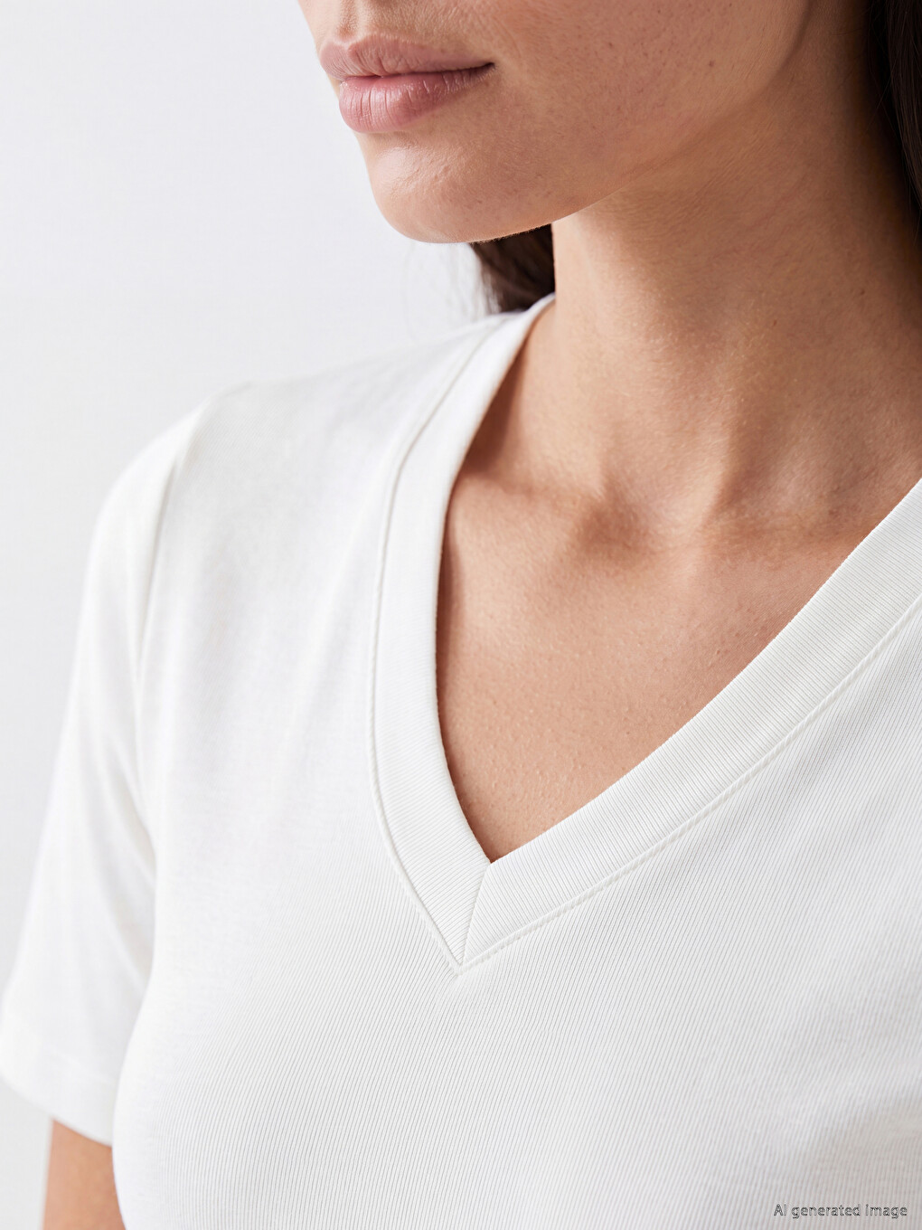 V Neck Women's T-shirt-2