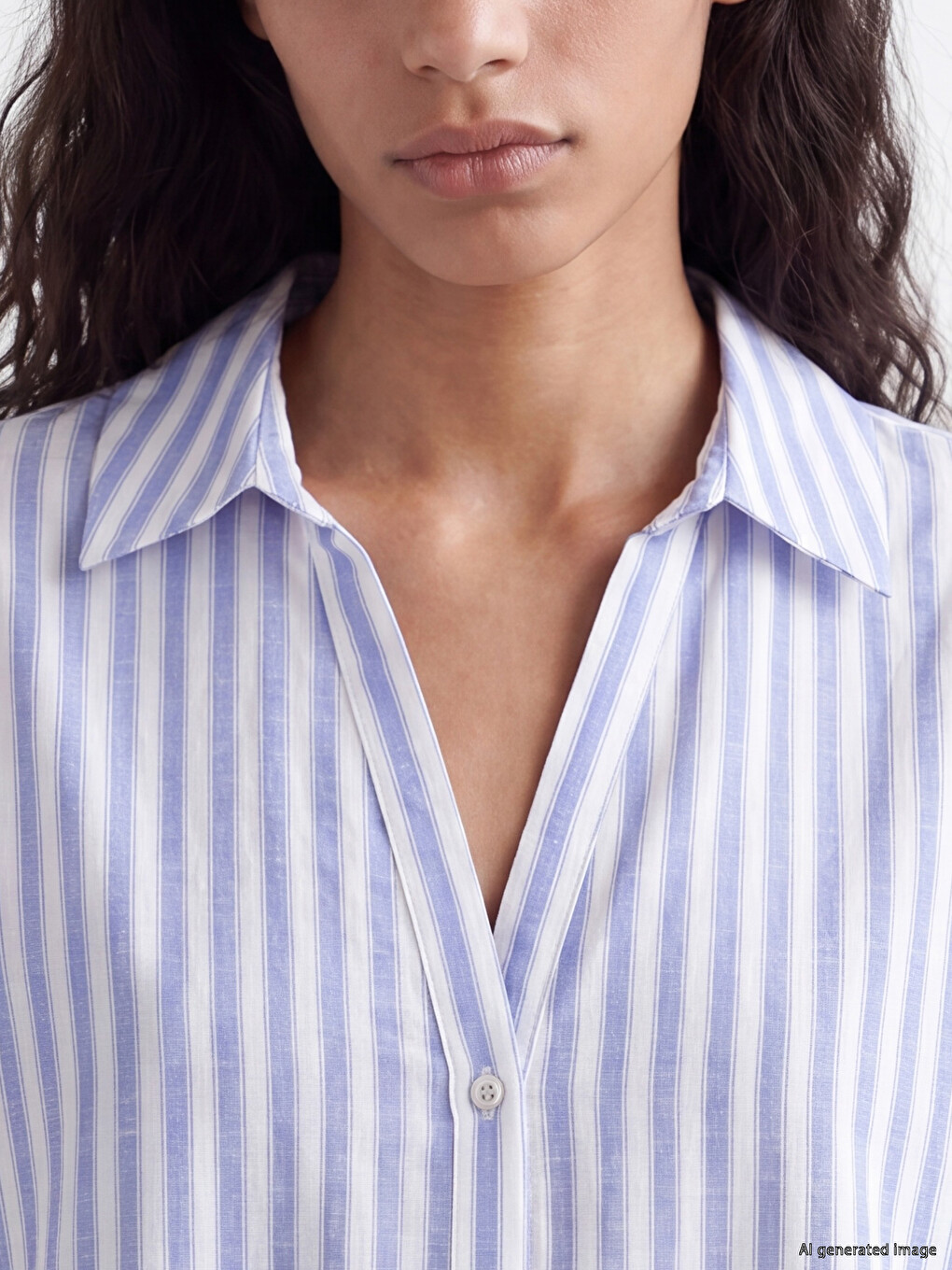 Striped Linen Blend Women's Shirt-2
