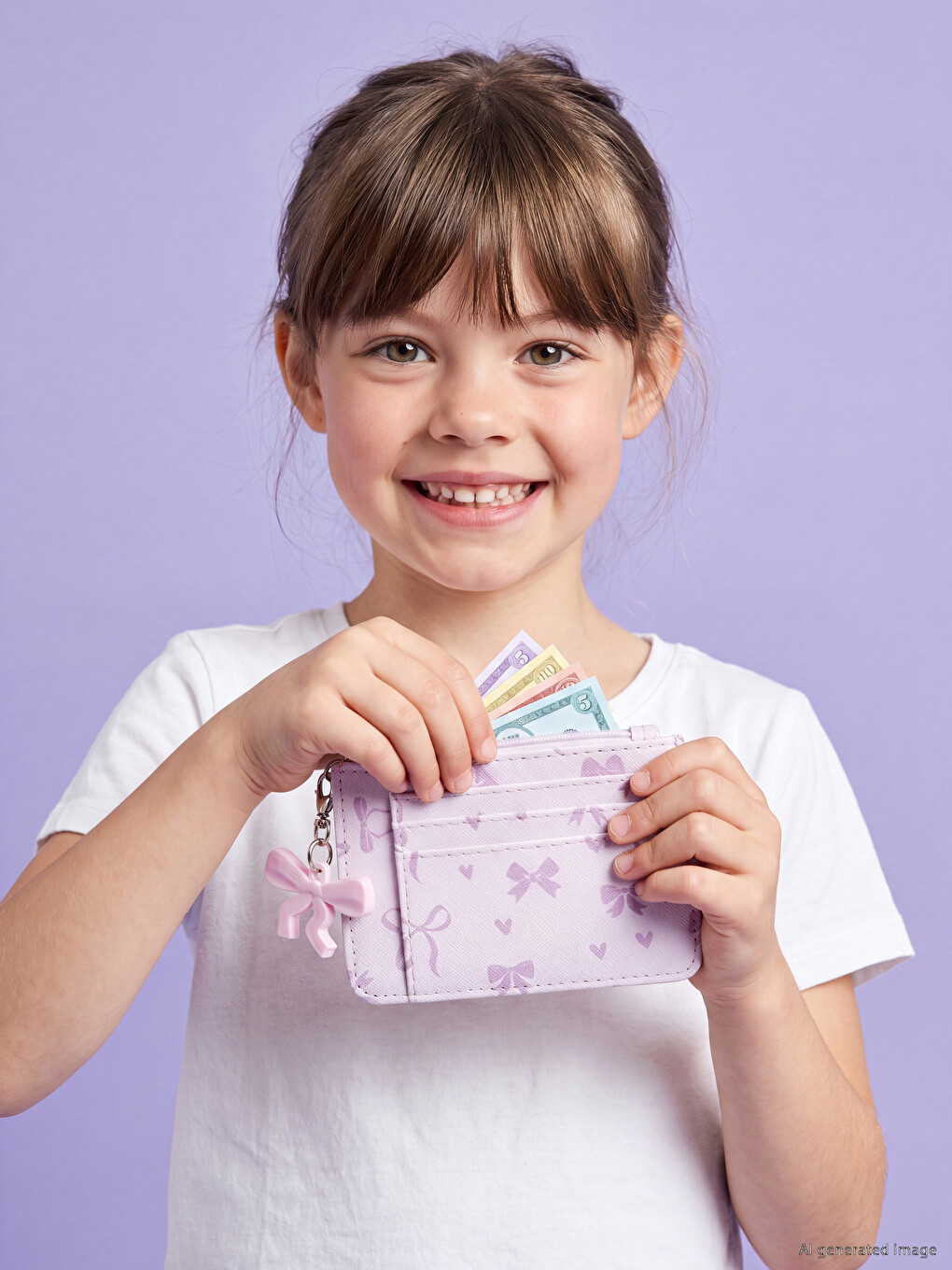 Bow Patterned Girls' Wallet-1