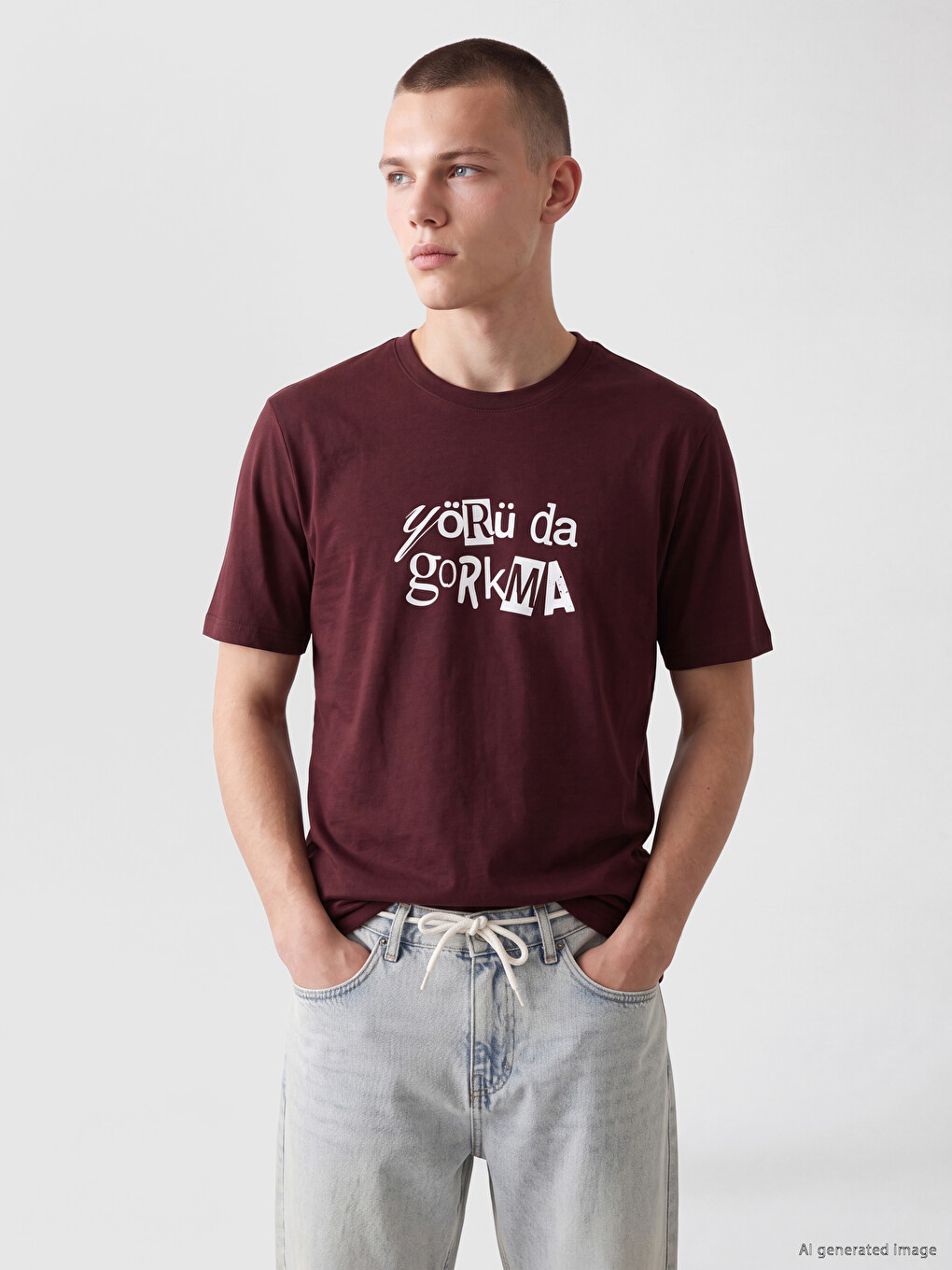 Crew Neck Cyprus Slogan Printed Men's T-shirt