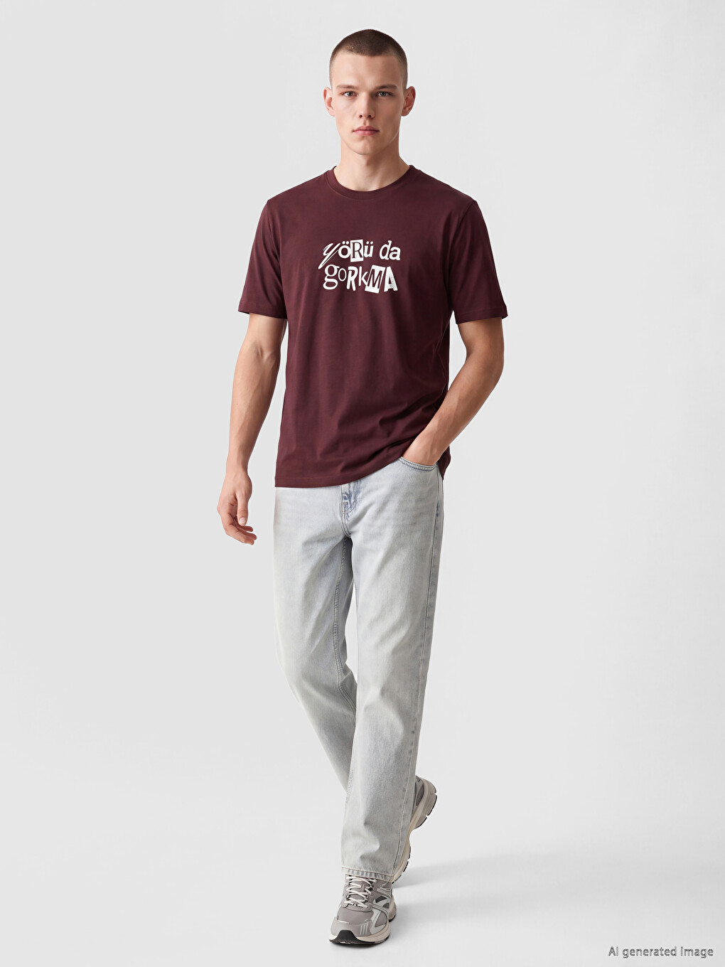 Crew Neck Cyprus Slogan Printed Men's T-shirt-1