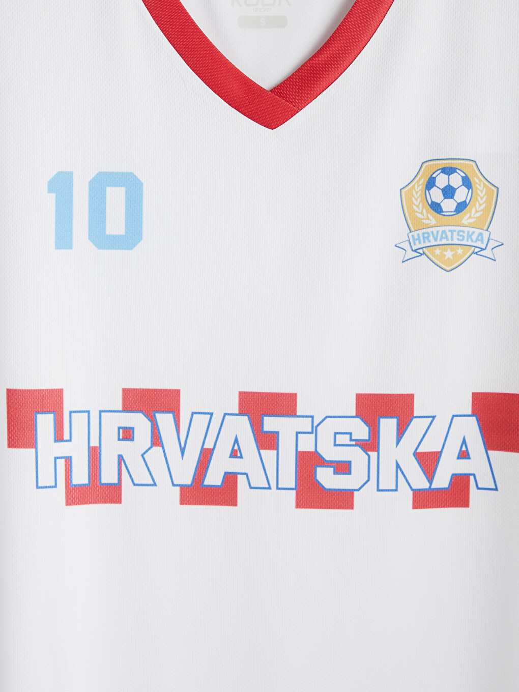 Beyaz Hırvatistan Baskılı Kadın Spor Tişört-2