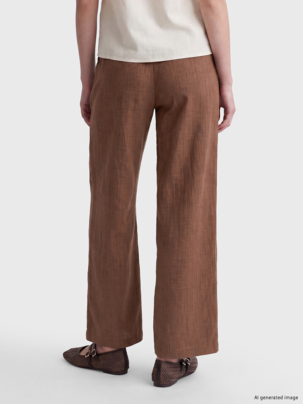 Woman Brown Tailored Trousers-3