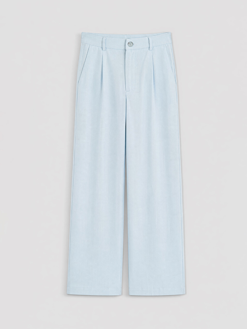 Pleated Wide Leg Women's Trousers-4