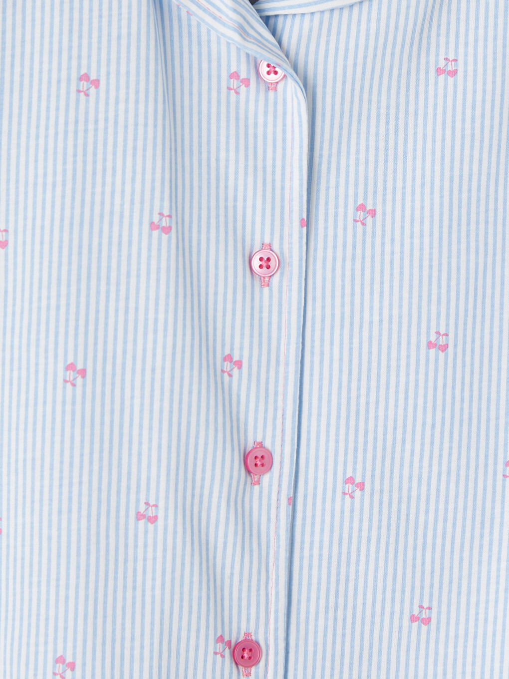 Ekru Gömlek Yaka Kız Çocuk Şortlu Pijama Takımı-2